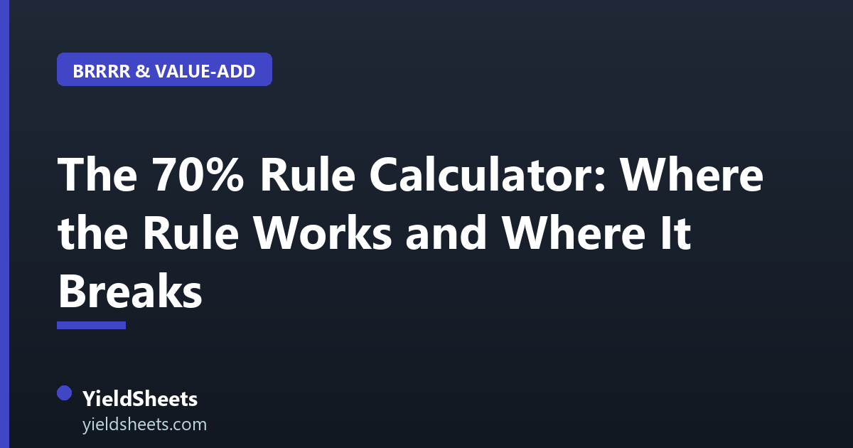 The 70% Rule Calculator: Where the Rule Works and Where It Breaks