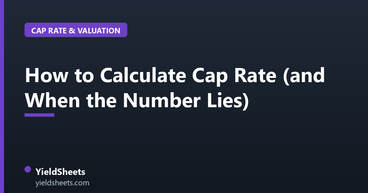 How to Calculate Cap Rate (and When the Number Lies)