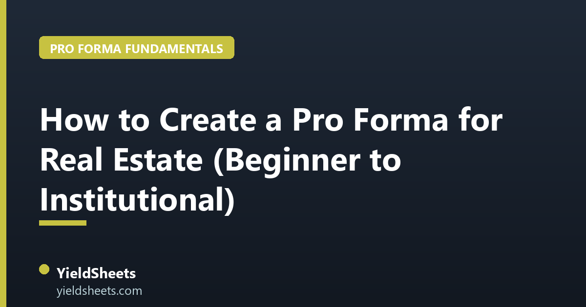 How to Create a Pro Forma for Real Estate (Beginner to Institutional)