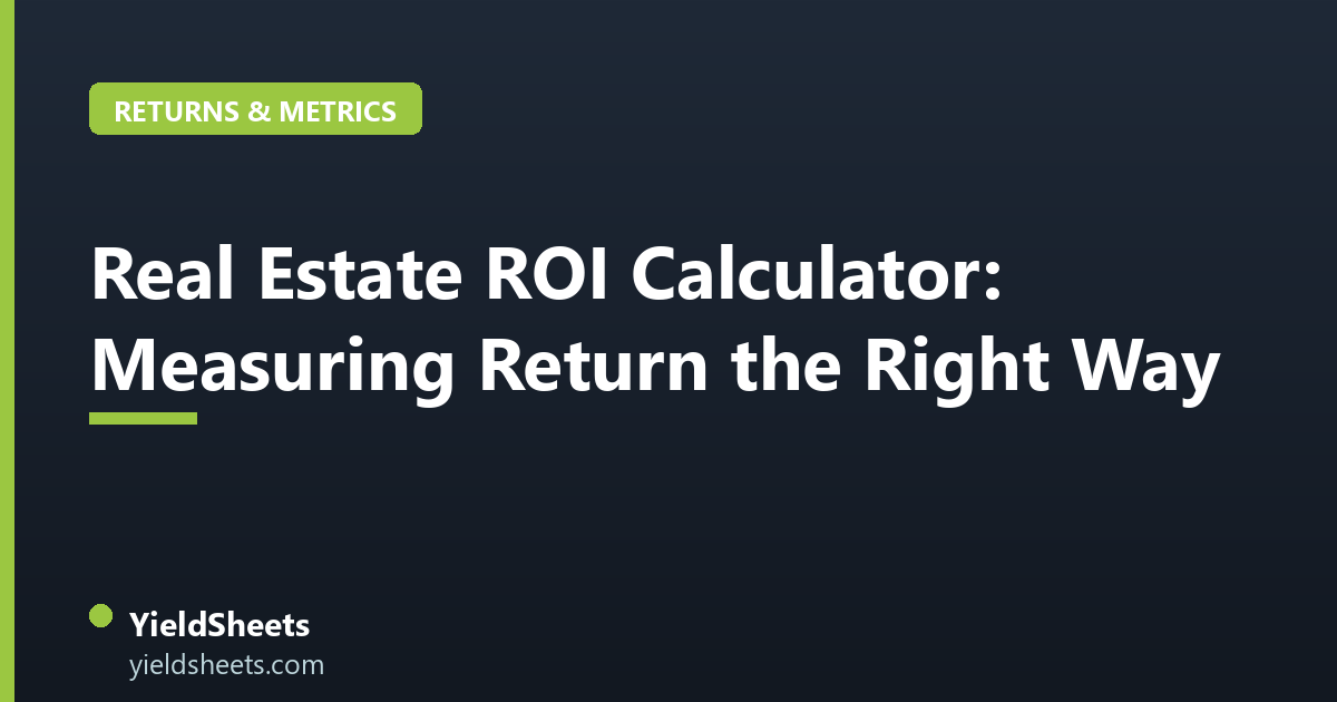Real Estate ROI Calculator: Measuring Return the Right Way