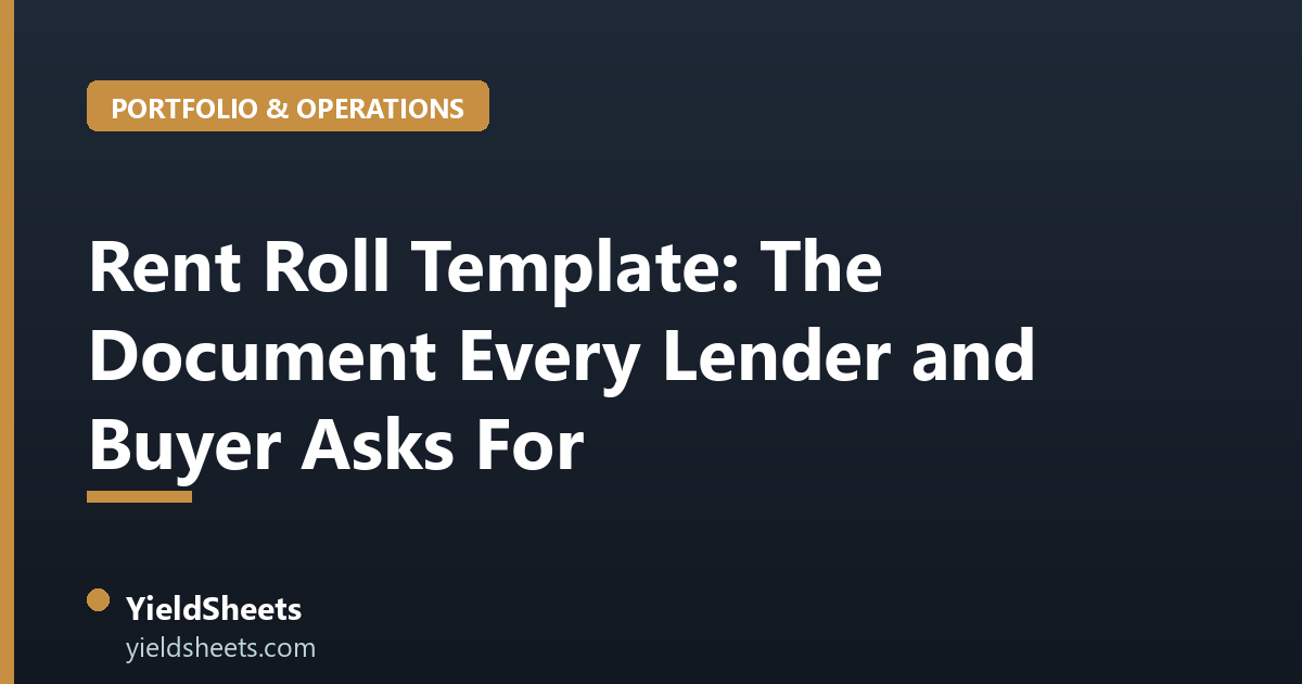 Rent Roll Template: The Document Every Lender and Buyer Asks For