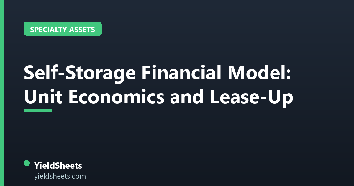 Self-Storage Financial Model: Unit Economics and Lease-Up