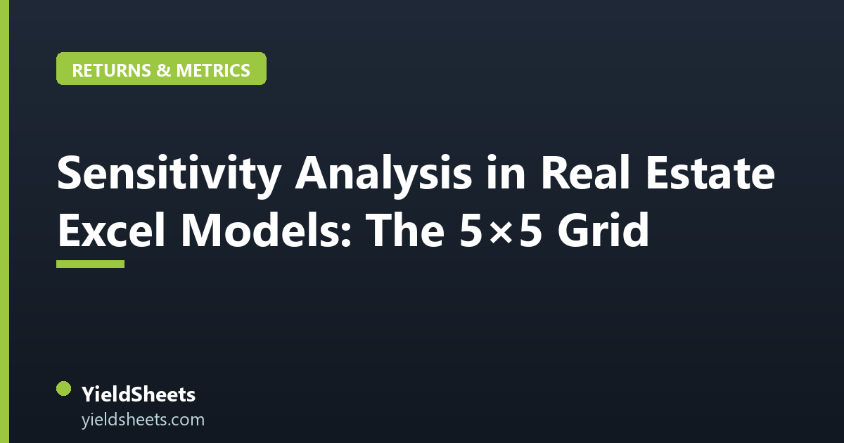 Sensitivity Analysis in Real Estate Excel Models: The 5×5 Grid