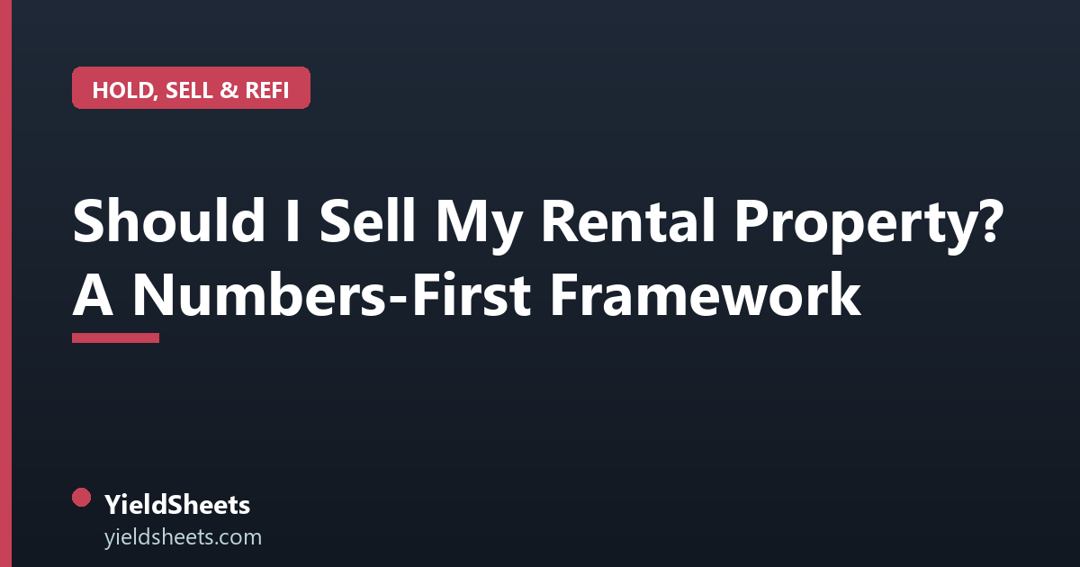 Should I Sell My Rental Property? A Numbers-First Framework