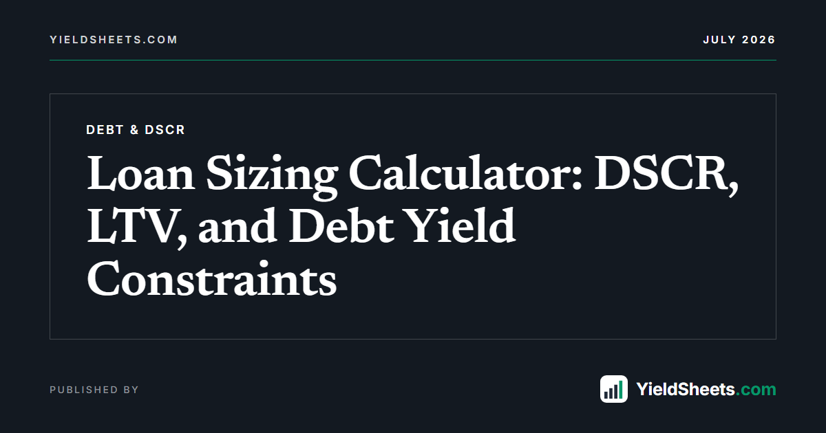 Loan Sizing Calculator: DSCR, LTV, and Debt Yield Constraints
