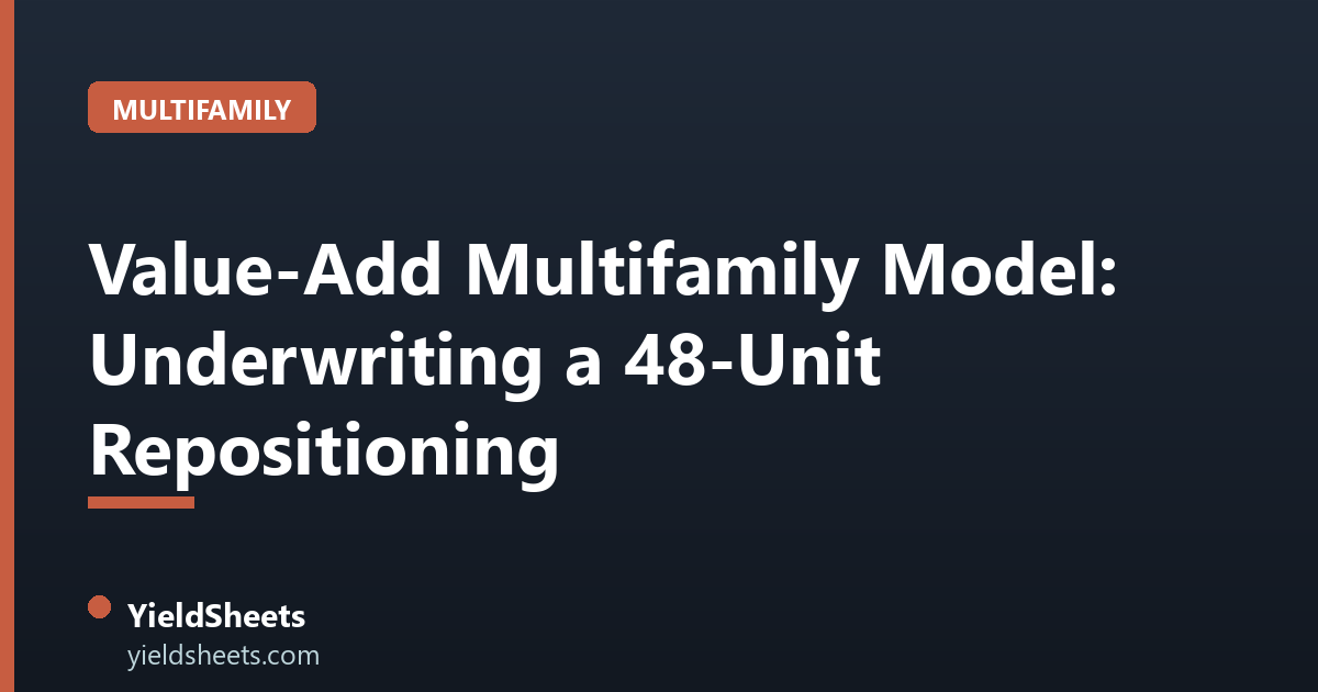 Value-Add Multifamily Model: Underwriting a 48-Unit Repositioning